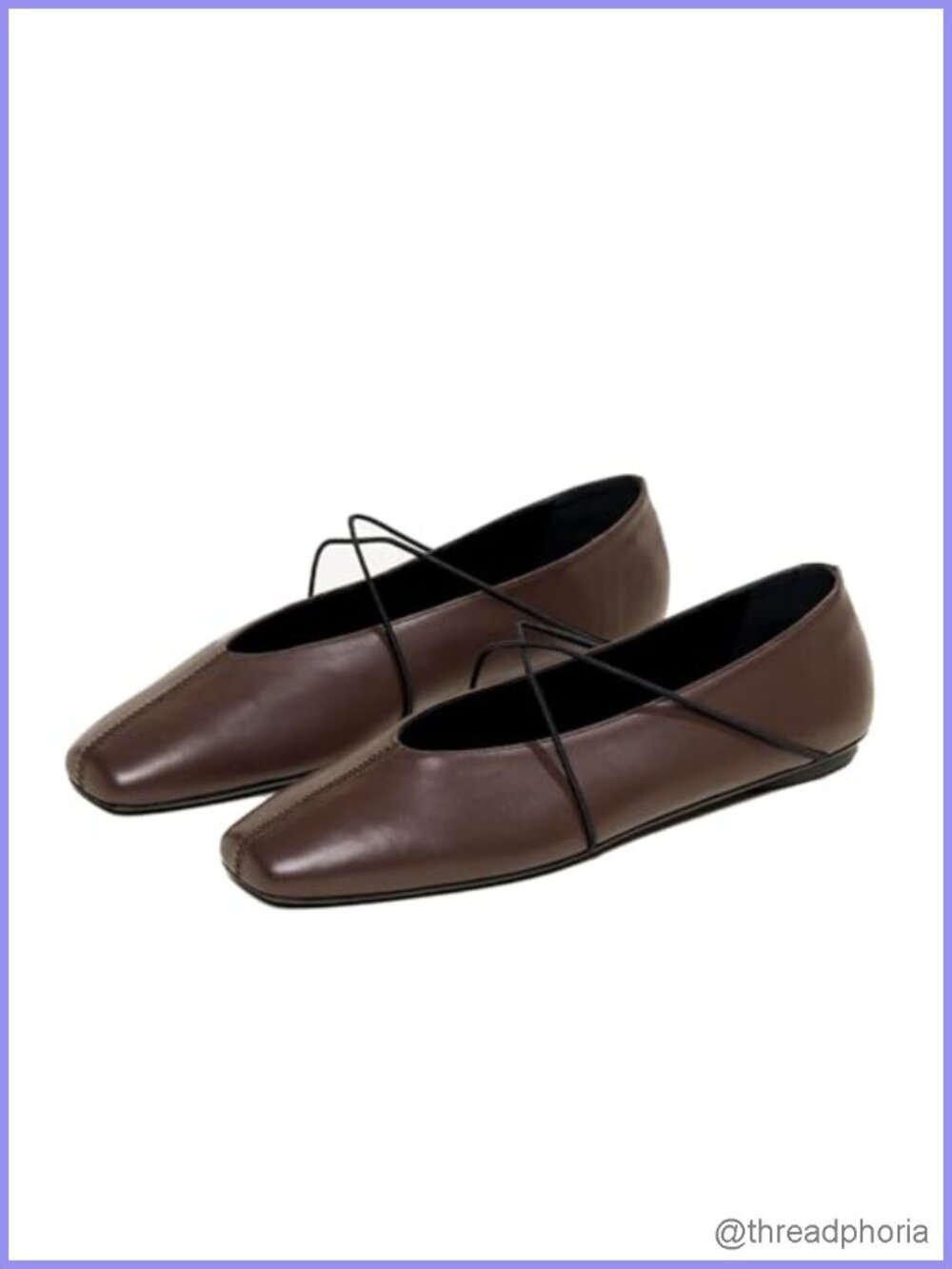Women's Square Toe Ballet Flats Criss Cross Strap Slip On Comfortable Office